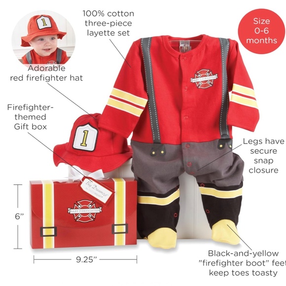 Aston Baby firefighter themed outfit 0-6m - Picture 2 of 3